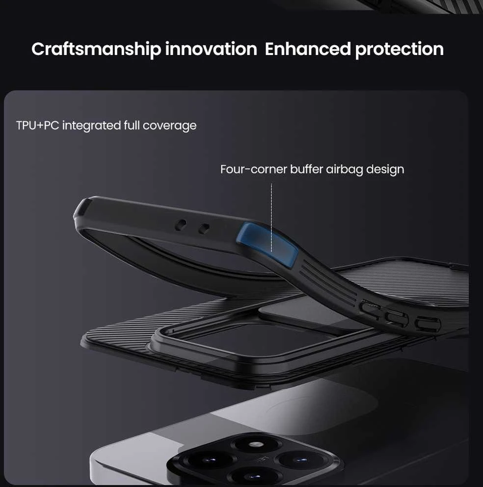 Nillkin CamShield PRO Hard dėklas skirtas Xiaomi 15T juodos spalvos