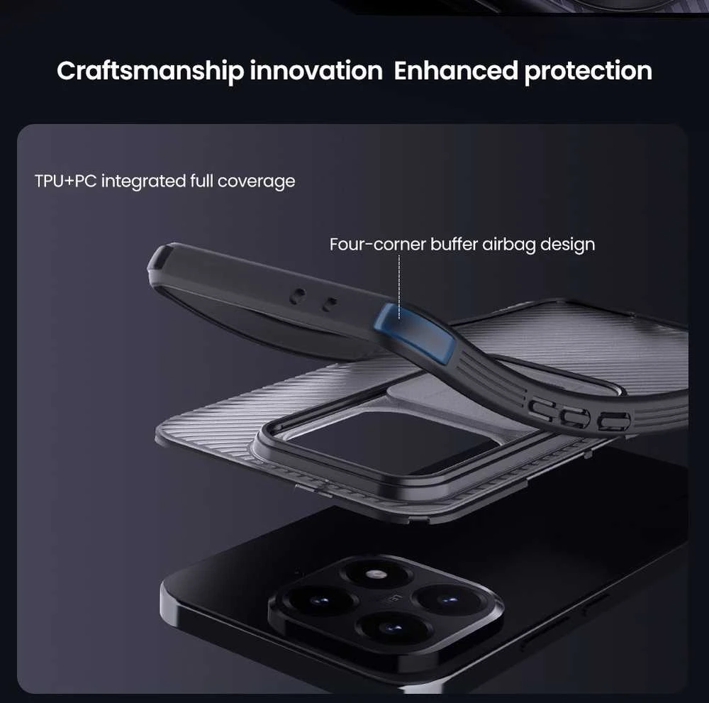 Nillkin CamShield PRO Hard dėklas skirtas Xiaomi 15T Transparent juodos spalvos