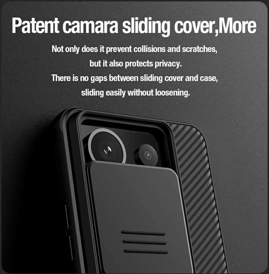 Xiaomi Redmi Note 13 Pro 5G Nillkin CamShield Pro dėklas telefonui juodos spalvos