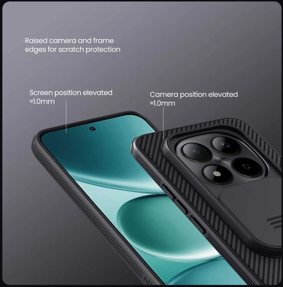 Nillkin CamShield PRO Hard dėklas skirtas Xiaomi Redmi Note 15 Pro+ 5G Juodas