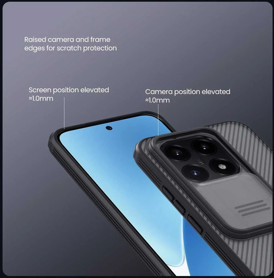Nillkin CamShield PRO Hard dėklas skirtas Xiaomi 15T Transparent juodos spalvos