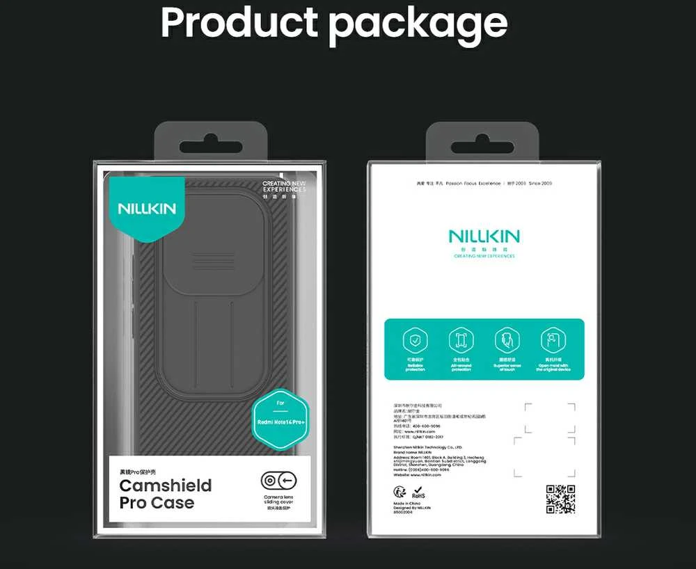 Nillkin CamShield PRO Hard Xiaomi Redmi Note 14 Pro+ 5G dėklas telefonui juodos spalvos