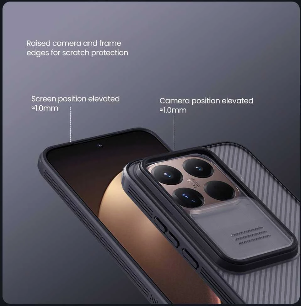 Nillkin CamShield PRO Hard dėklas skirtas Xiaomi 15T Pro Transparent juodos spalvos