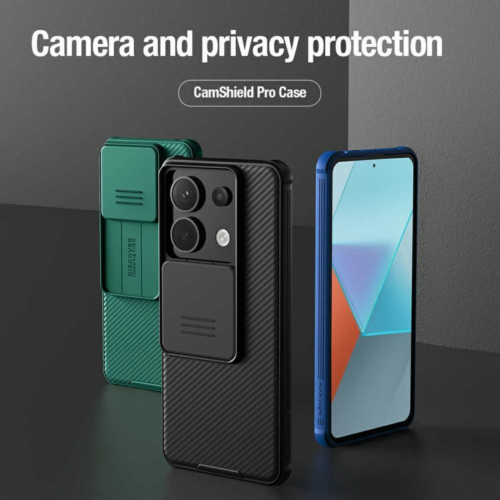 Xiaomi Redmi Note 13 Pro 5G Nillkin CamShield Pro dėklas telefonui juodos spalvos