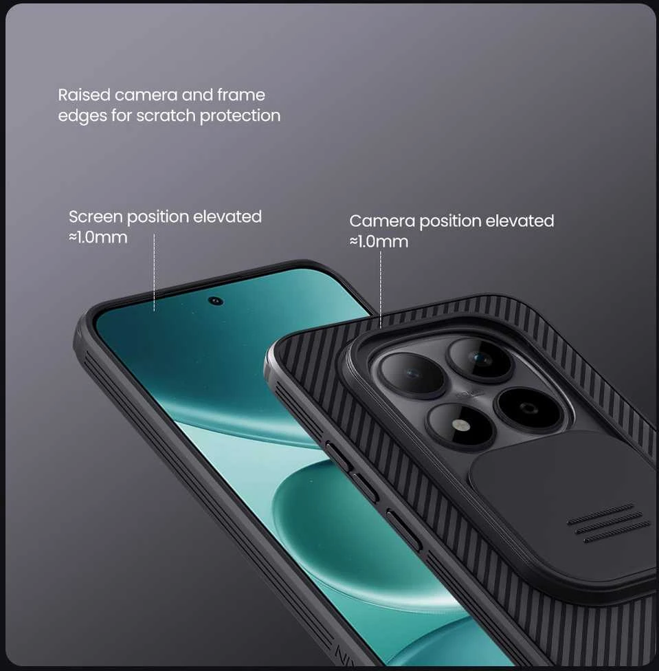 Nillkin CamShield PRO Hard dėklas skirtas Xiaomi Redmi Note 15 Pro 5G Juodas