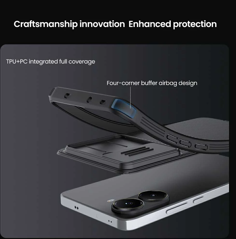 Nillkin CamShield PRO Magnetic Hard dėklas skirtas Poco X7 Pro 5G juodos spalvos