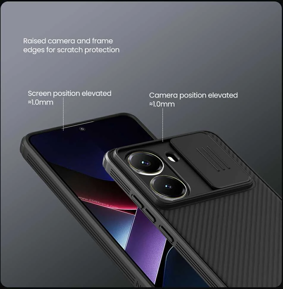 Nillkin CamShield PRO Magnetic Hard dėklas skirtas Poco X7 Pro 5G juodos spalvos