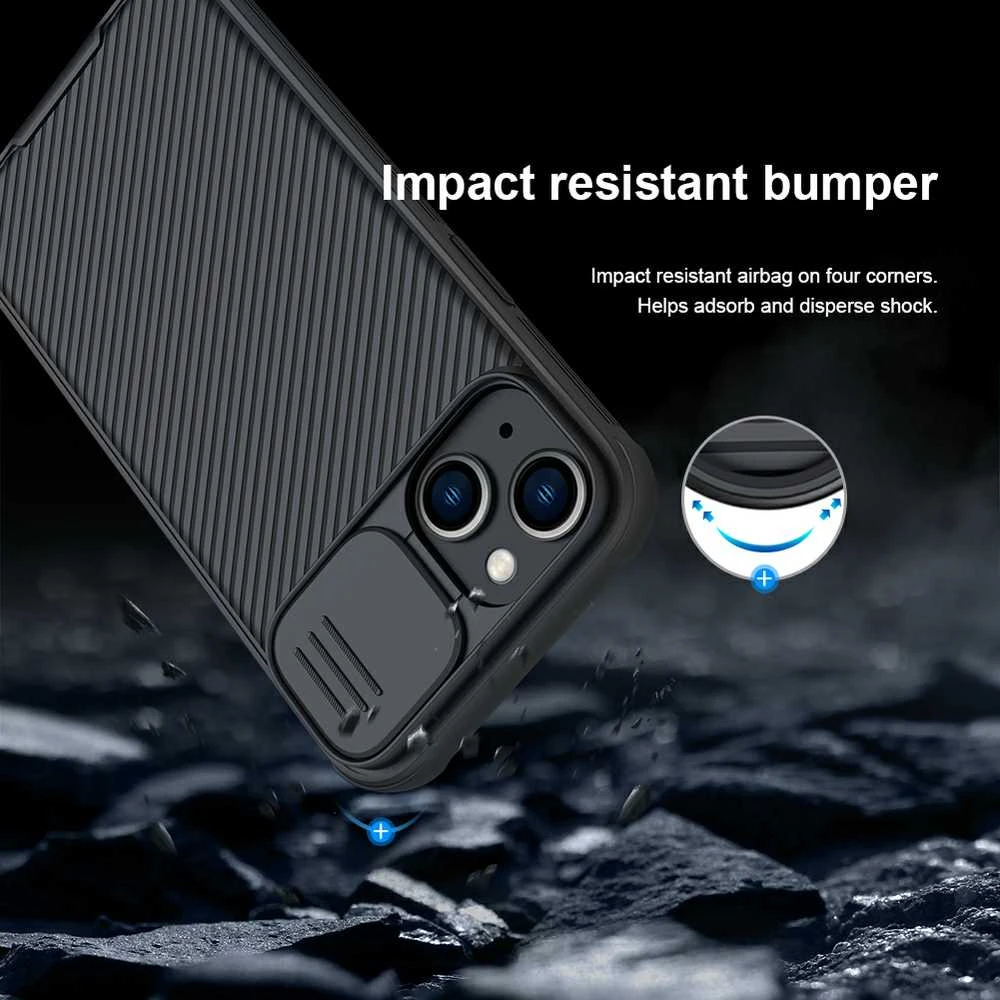 Nillkin CamShield Pro Magnetic Apple iPhone 14 Plus Camera Protector dėklas telefonui juodos spalvos (with MagSafe)