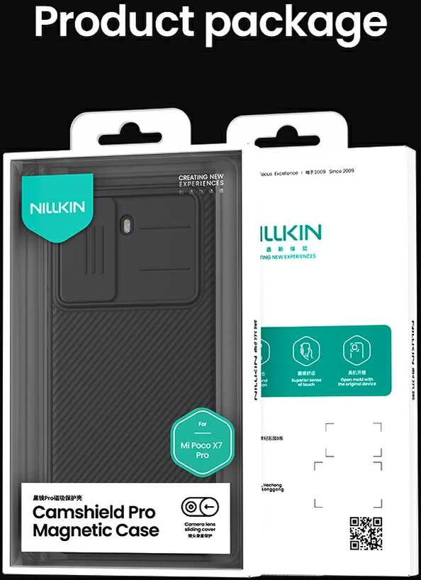 Nillkin CamShield PRO Magnetic Hard dėklas skirtas Poco X7 Pro 5G juodos spalvos