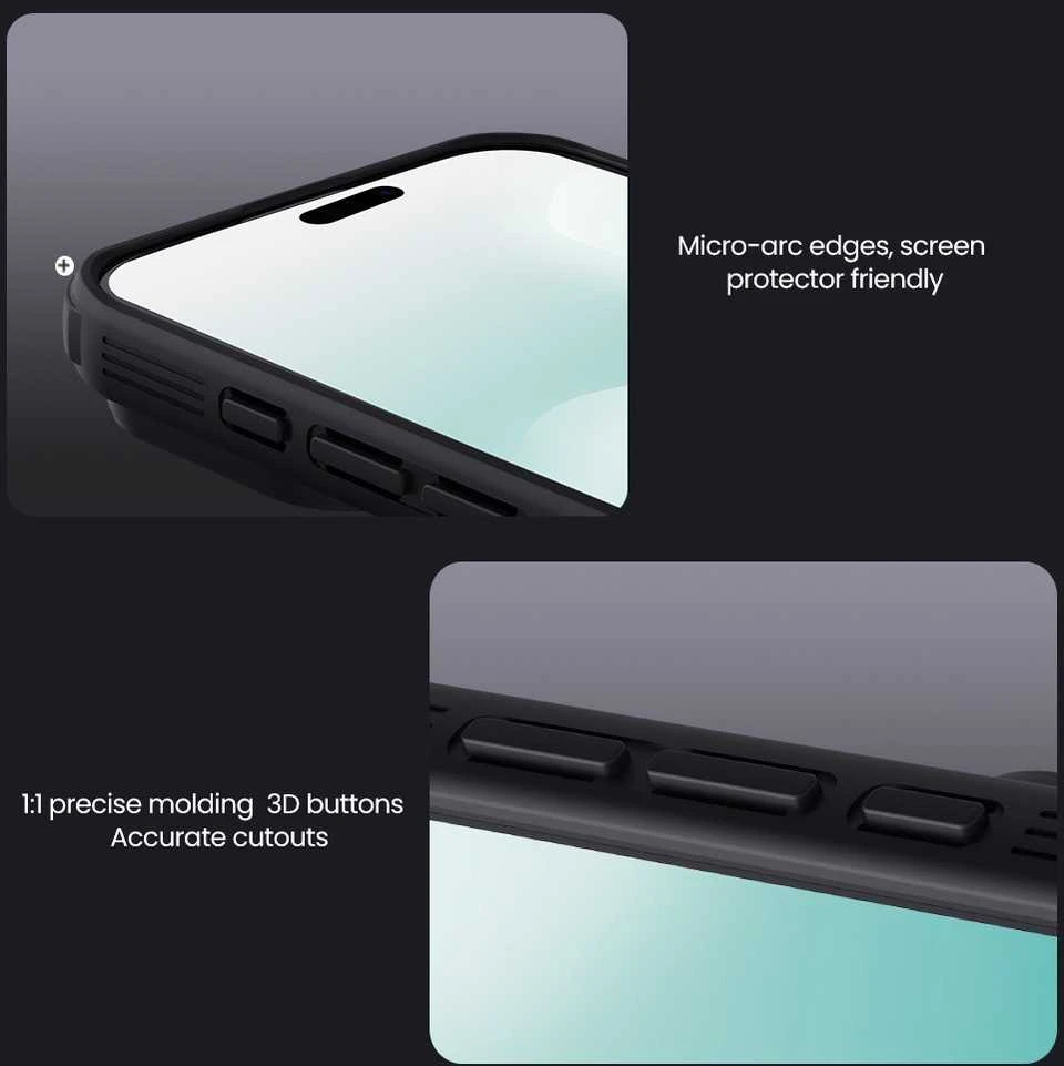 Nillkin CamShield PRO Magnetic Hard dėklas skirtas Apple iPhone 17 skaidrus juodos spalvos