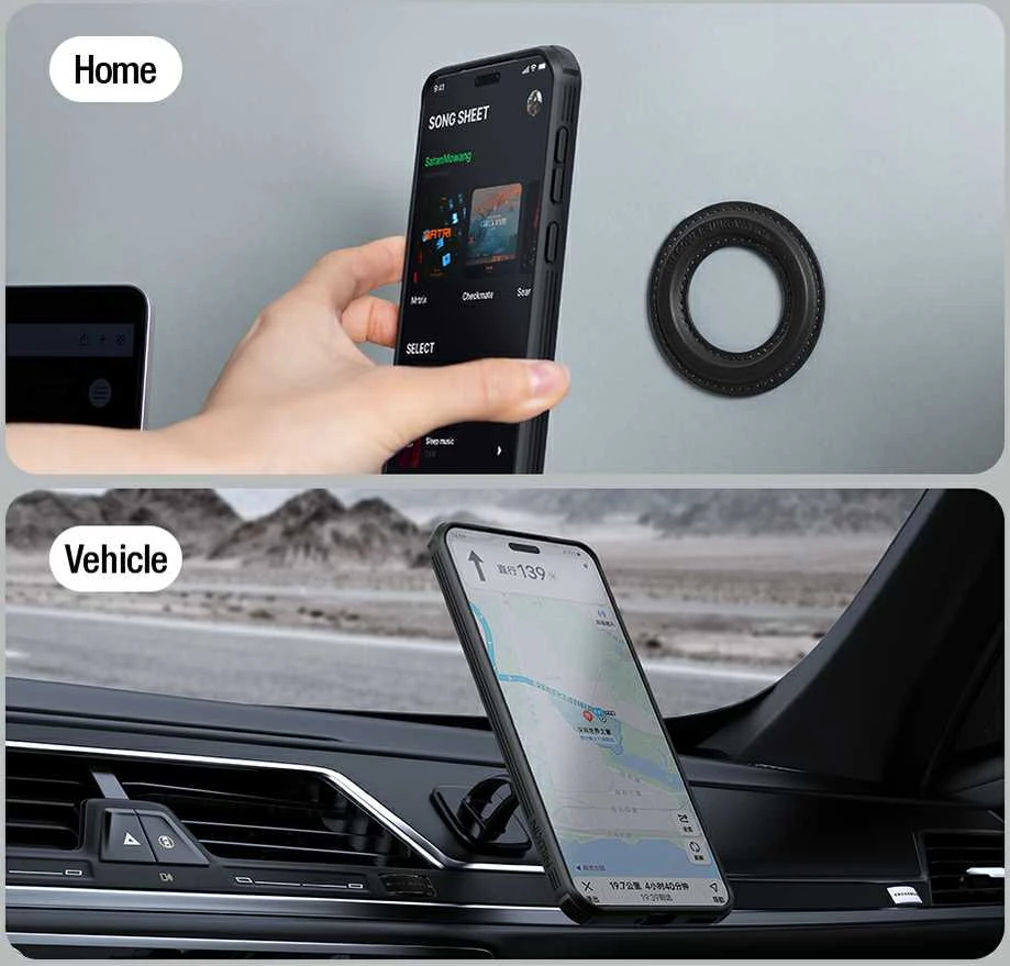 Nillkin CamShield Prop Magnetic Honor Magic7 Pro dėklas telefonui juodos spalvos