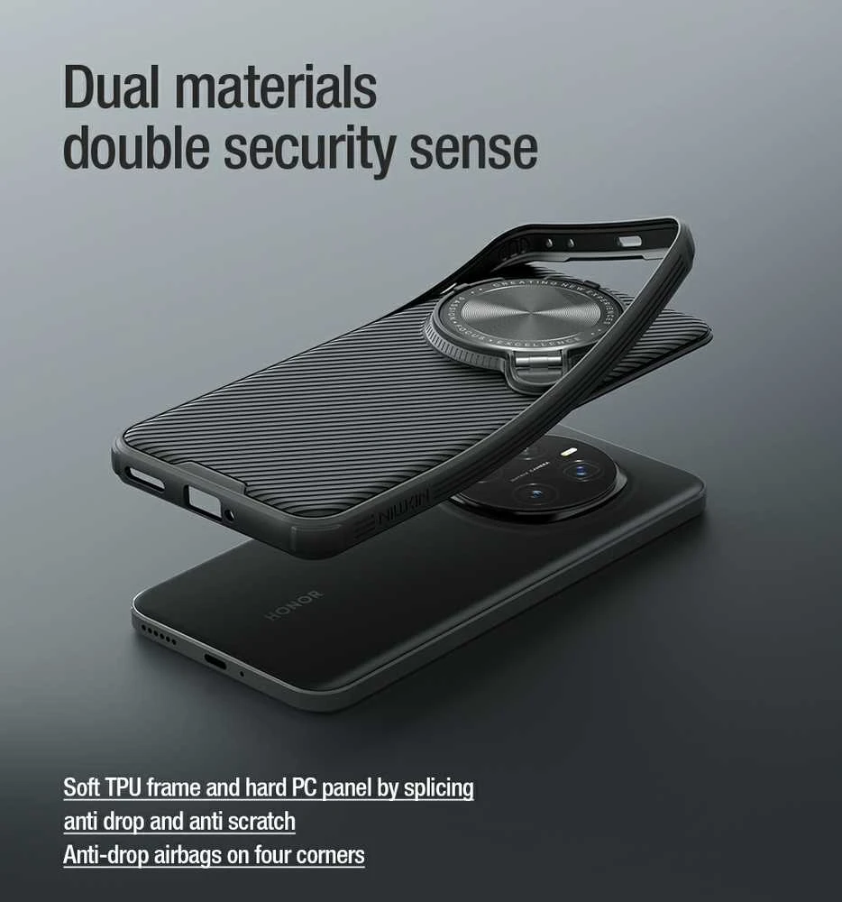 Nillkin CamShield Prop Magnetic Honor Magic7 Pro dėklas telefonui juodos spalvos