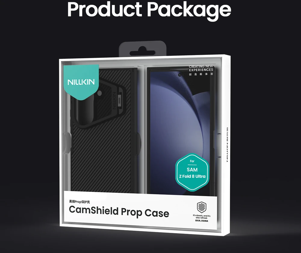 Nillkin CamShield Prop Magnetic Pen Slot (skaidrus Lens) dėklas skirtas Samsung Galaxy Z Fold 8 Ultra juodos spalvos