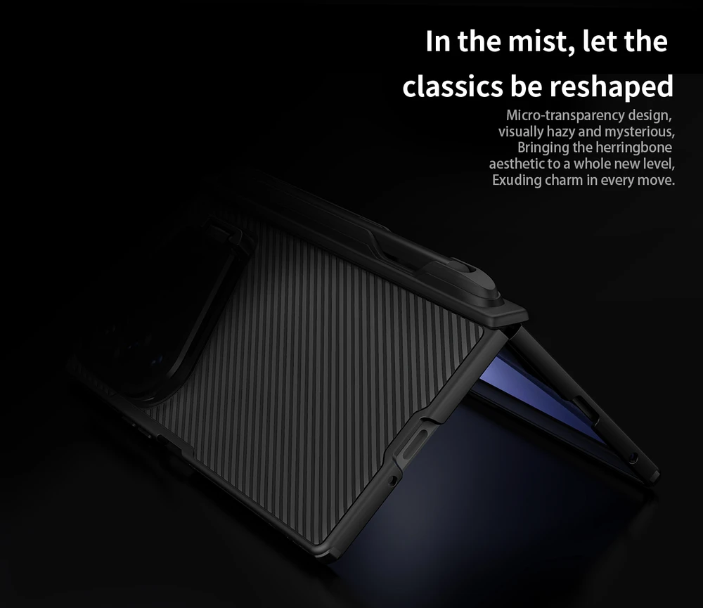 Nillkin CamShield Prop Magnetic Pen Slot (skaidrus Lens) dėklas skirtas Samsung Galaxy Z Fold 8 Ultra juodos spalvos