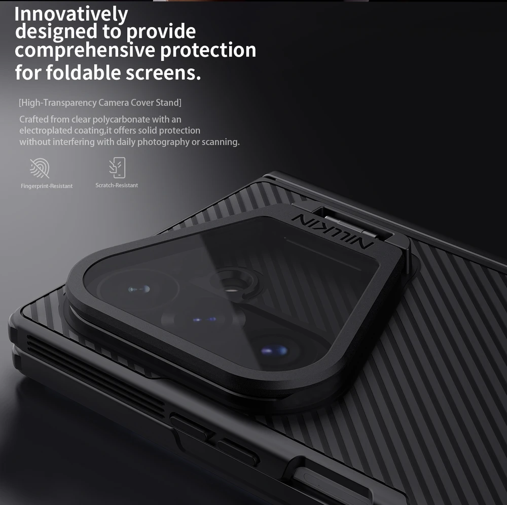 Nillkin CamShield Prop Magnetic (skaidrus Lens) dėklas skirtas Samsung Galaxy Z Fold 8 Ultra juodos spalvos