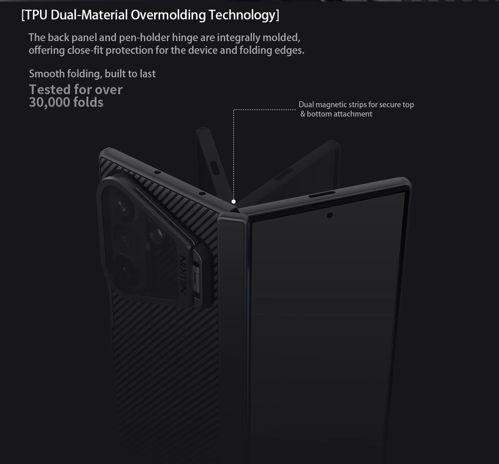 Nillkin CamShield Prop Magnetic (skaidrus Lens) dėklas skirtas Samsung Galaxy Z Fold 8 Ultra juodos spalvos