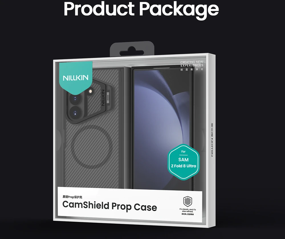Nillkin CamShield Prop Magnetic (skaidrus Lens) dėklas skirtas Samsung Galaxy Z Fold 8 Ultra skaidrus juodos spalvos