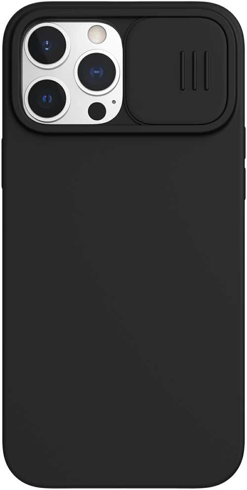 Nillkin CamShield Silky Magnetic – Apple iPhone 13 Pro Max dėklas su fotoaparato dangteliu (elegantiškas juodas)