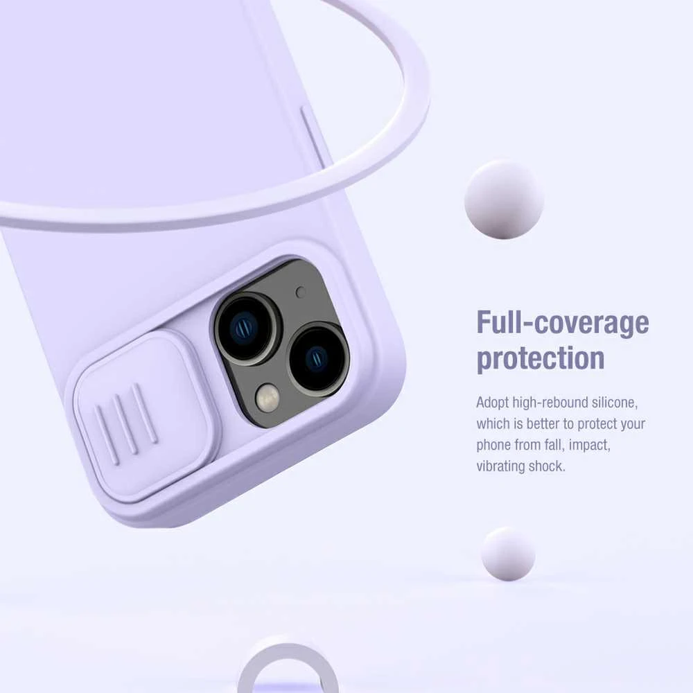 Nillkin CamShield Silky silikoninis Apple iPhone 14 Plus with camera dėklas telefonui žalios spalvos