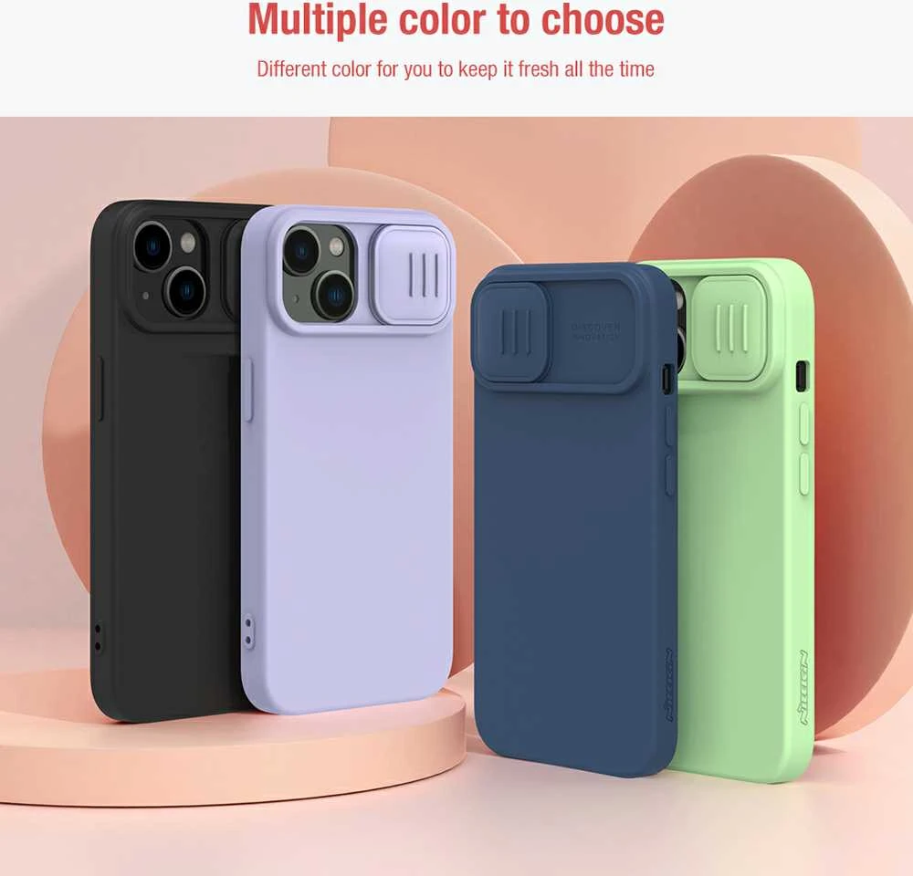 Nillkin CamShield Silky silikoninis Apple iPhone 14 Plus with camera dėklas telefonui žalios spalvos