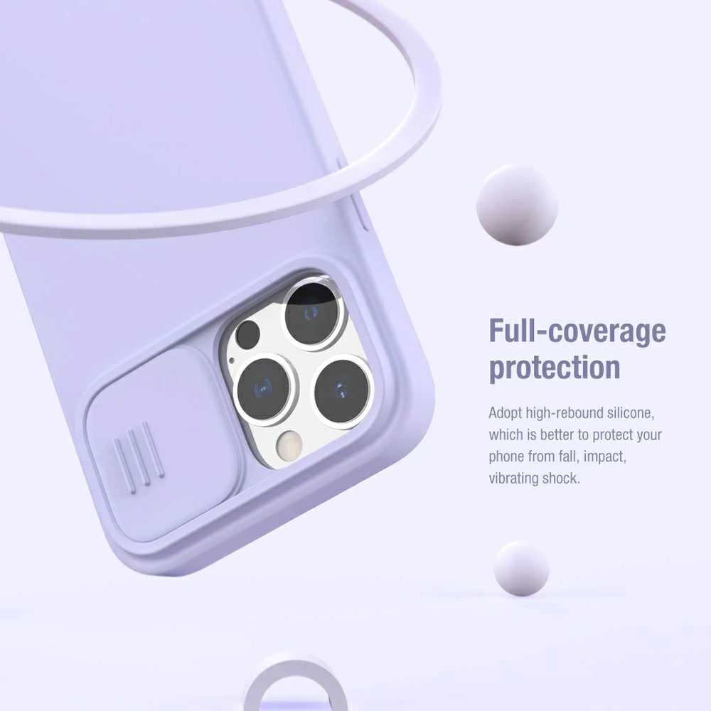 Dėklas Nillkin CamShield Silky Silicone Apple iPhone 13 Pro Max juodas