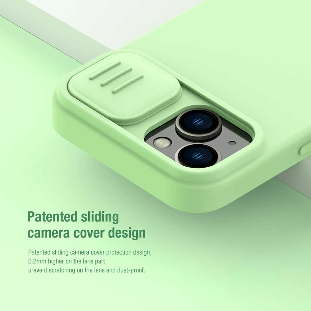 Nillkin CamShield Silky silikoninis Apple iPhone 14 Plus with camera dėklas telefonui žalios spalvos