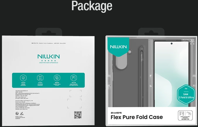 Nillkin Flex Pure Fold Pen Slot dėklas skirtas Samsung Galaxy Z Fold 8 Ultra mėlynos spalvos