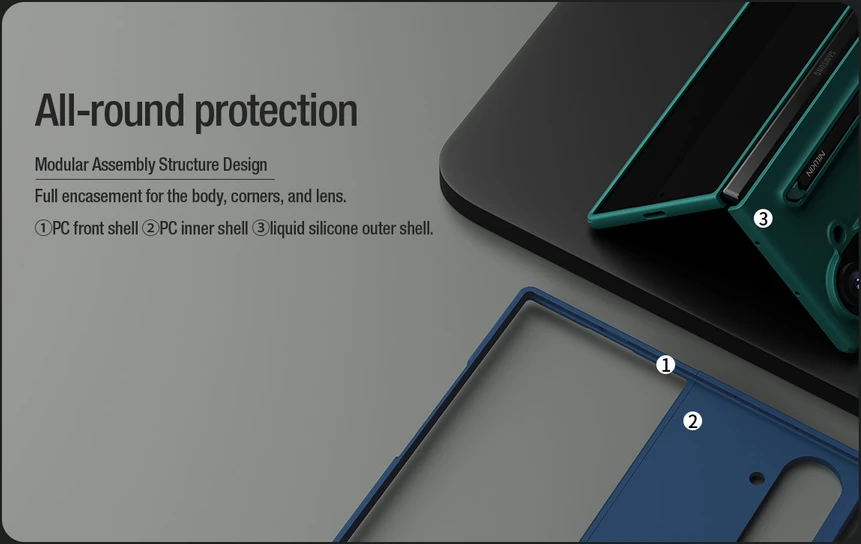 Nillkin Flex Pure Fold Pen Slot dėklas skirtas Samsung Galaxy Z Fold 8 Ultra juodos spalvos