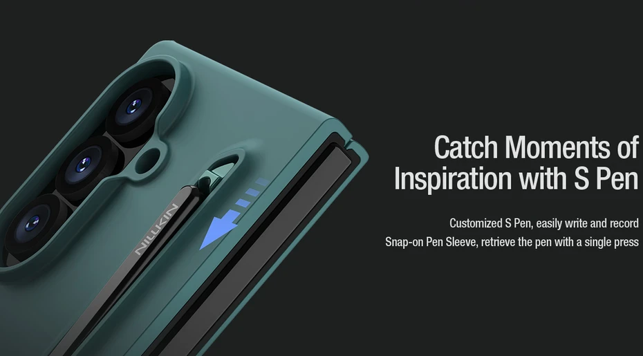 Nillkin Flex Pure Fold Pen Slot dėklas skirtas Samsung Galaxy Z Fold 8 Ultra mėlynos spalvos
