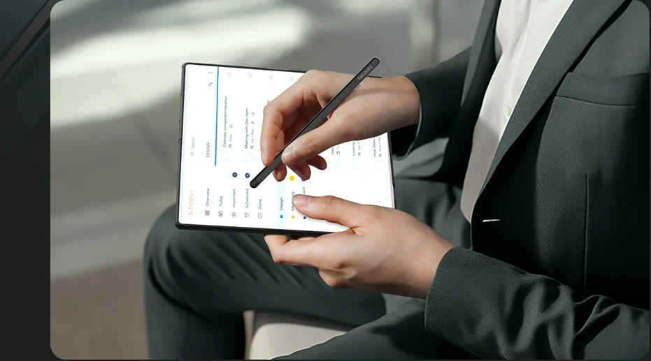 Nillkin Flex Pure Fold Pen Slot dėklas skirtas Samsung Galaxy Z Fold 8 Ultra mėlynos spalvos