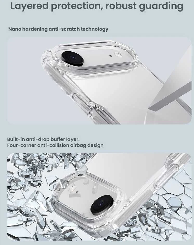 Nillkin Nature TPU PRO dėklas skirtas Apple iPhone Air skaidrus juodos spalvos