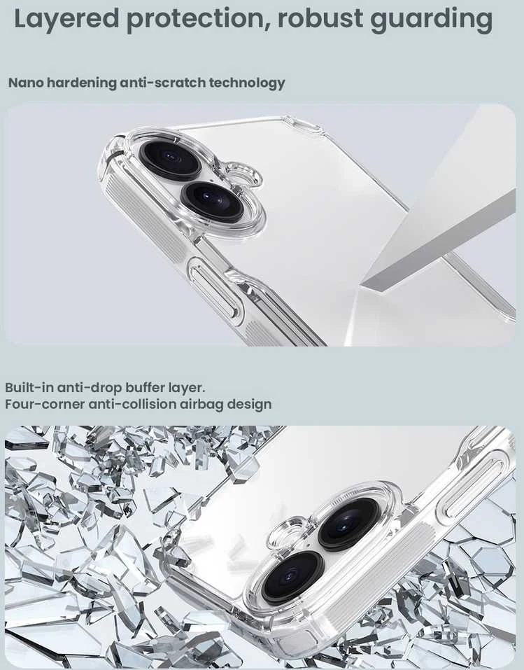 Nillkin Nature TPU PRO dėklas skirtas Apple iPhone 17 skaidrus juodos spalvos