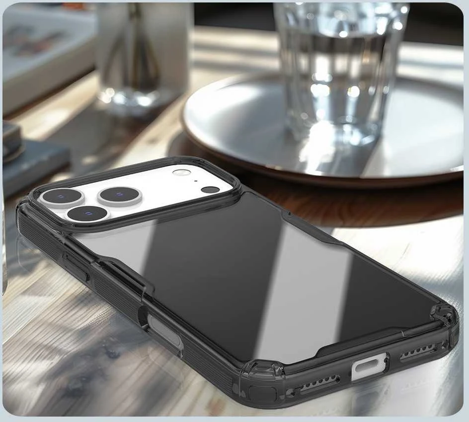 Nillkin Nature TPU PRO dėklas skirtas Apple iPhone 17 Pro Max skaidrus juodos spalvos
