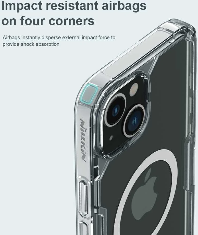 Nillkin Nature TPU Pro magnetinis dėklas, skirtas Apple iPhone 14 Plus (baltas)
