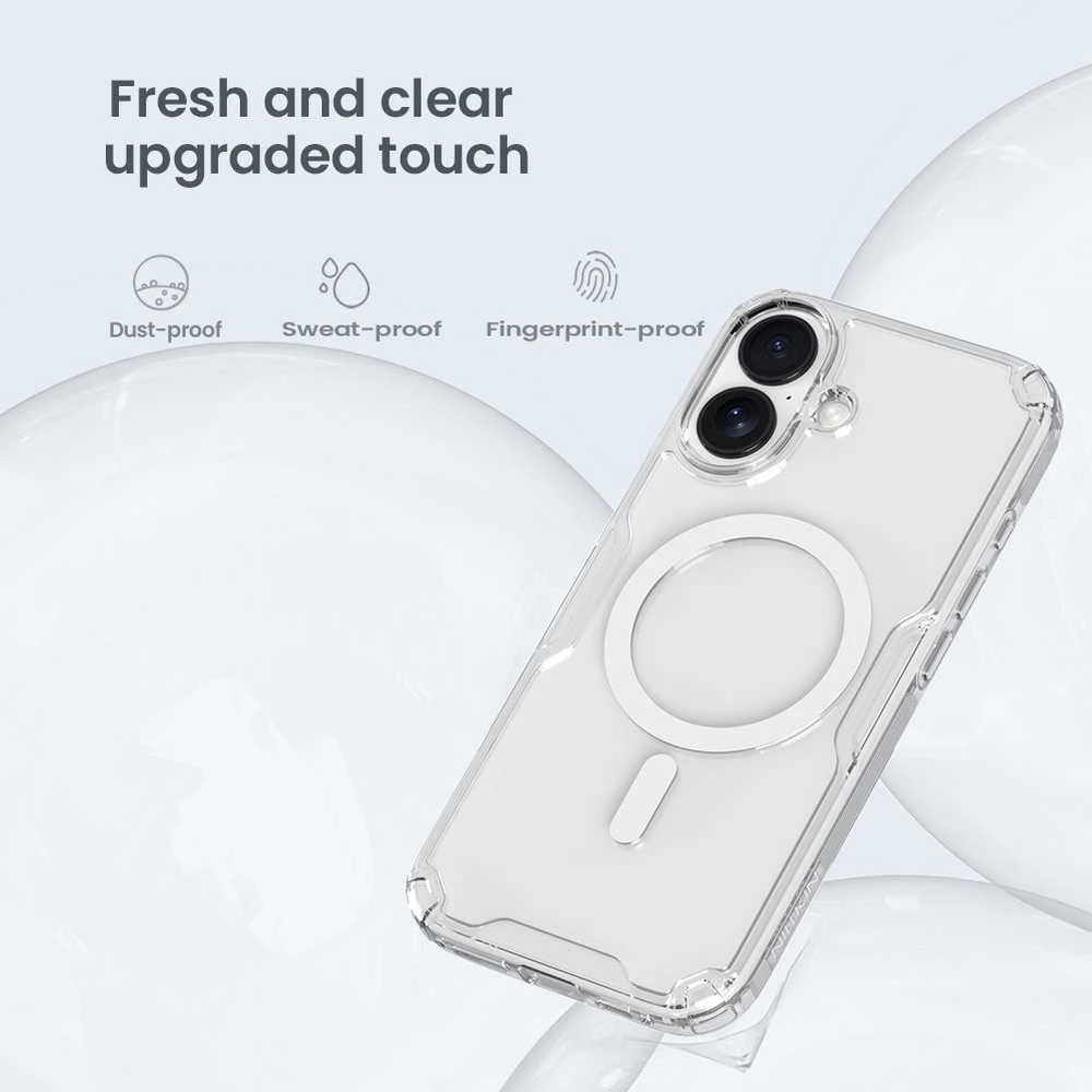 Nillkin Nature TPU Pro Magnetic dėklas suderinamas su MagSafe skirtas Apple iPhone 17 – Translucent juodos spalvos