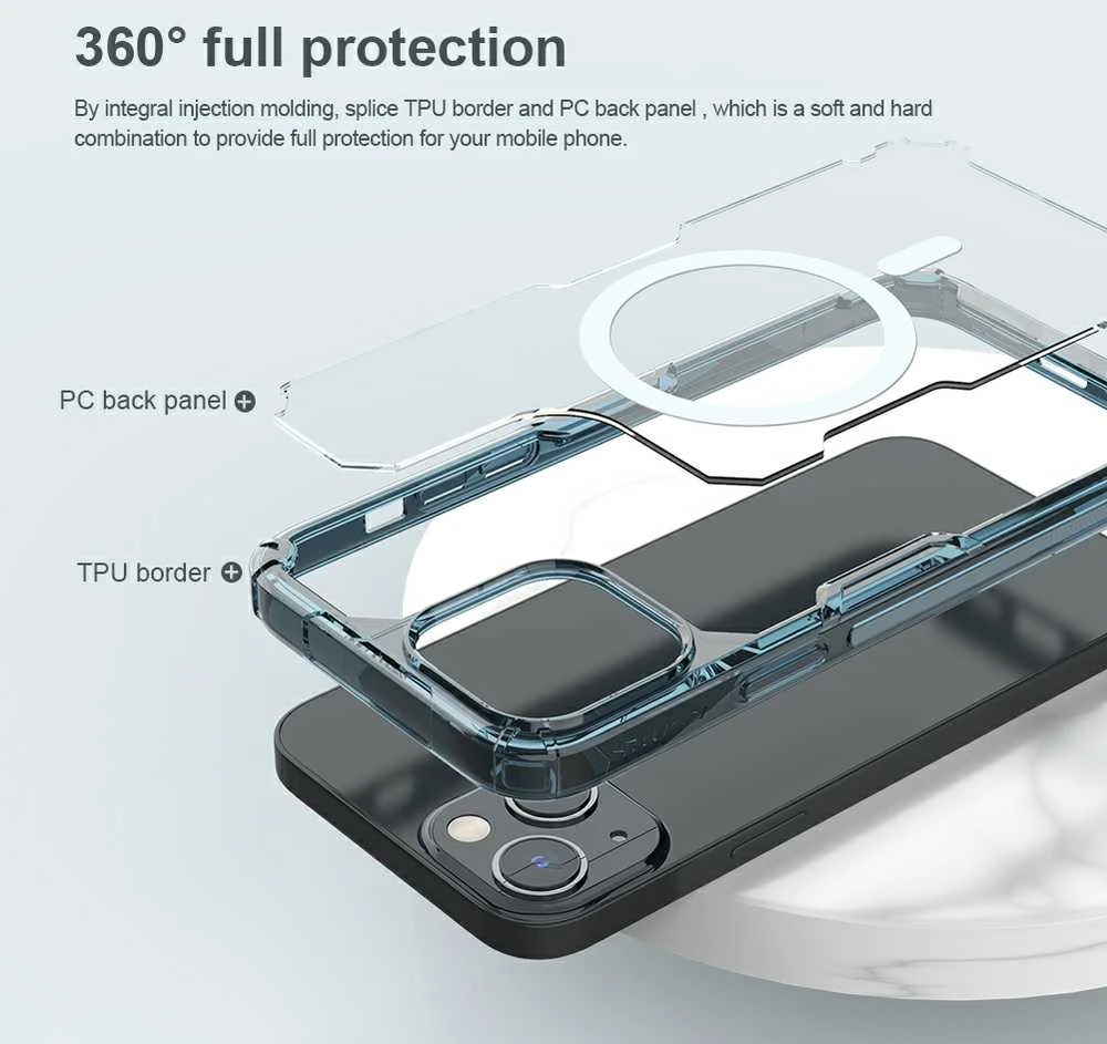 Nillkin Nature TPU Pro magnetinis dėklas, skirtas Apple iPhone 14 Plus (baltas)