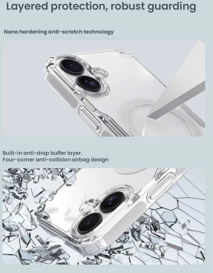 Nillkin Nature TPU Pro Magnetic dėklas suderinamas su MagSafe skirtas Apple iPhone 17 – Translucent juodos spalvos
