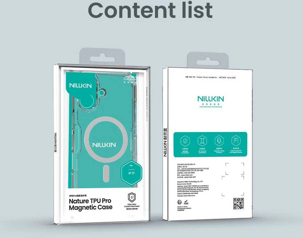 Nillkin Nature TPU Pro Magnetic dėklas suderinamas su MagSafe skirtas Apple iPhone 17 – Translucent juodos spalvos