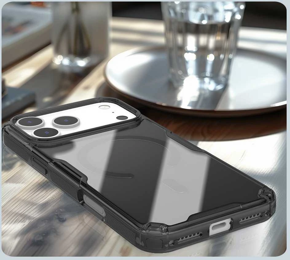 Nillkin Nature TPU Pro Magnetic dėklas suderinamas su MagSafe skirtas Apple iPhone 17 Pro Max – skaidrus