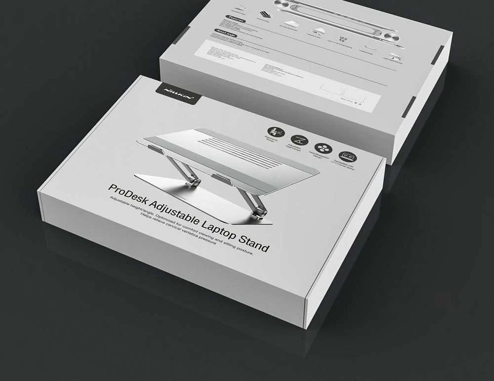 Nillkin ProDesk Adjustable nešiojamo kompiuterio stovas sidabrinės spalvos
