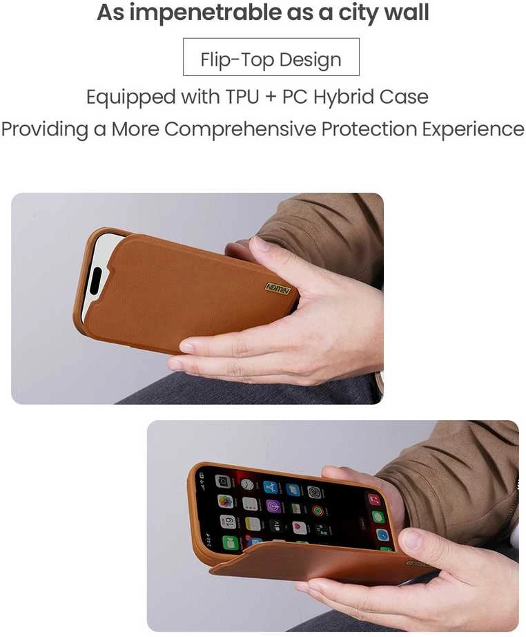 Nillkin Qin Book PRO dėklas skirtas Apple iPhone 17 juodos spalvos