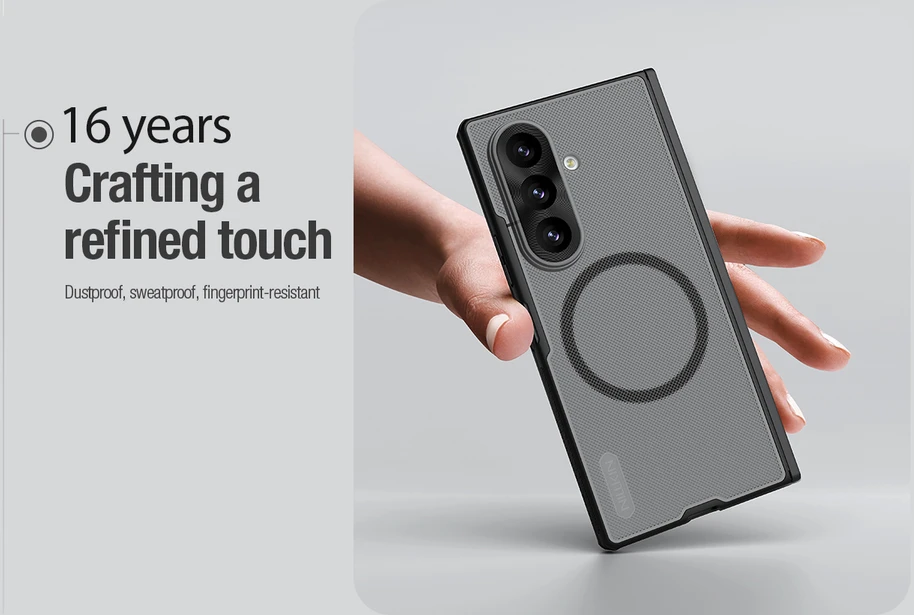 Nillkin Super Frosted FOLD Magnetic Back dėklas skirtas Samsung Galaxy Z Fold 8 Ultra skaidrus juodos spalvos