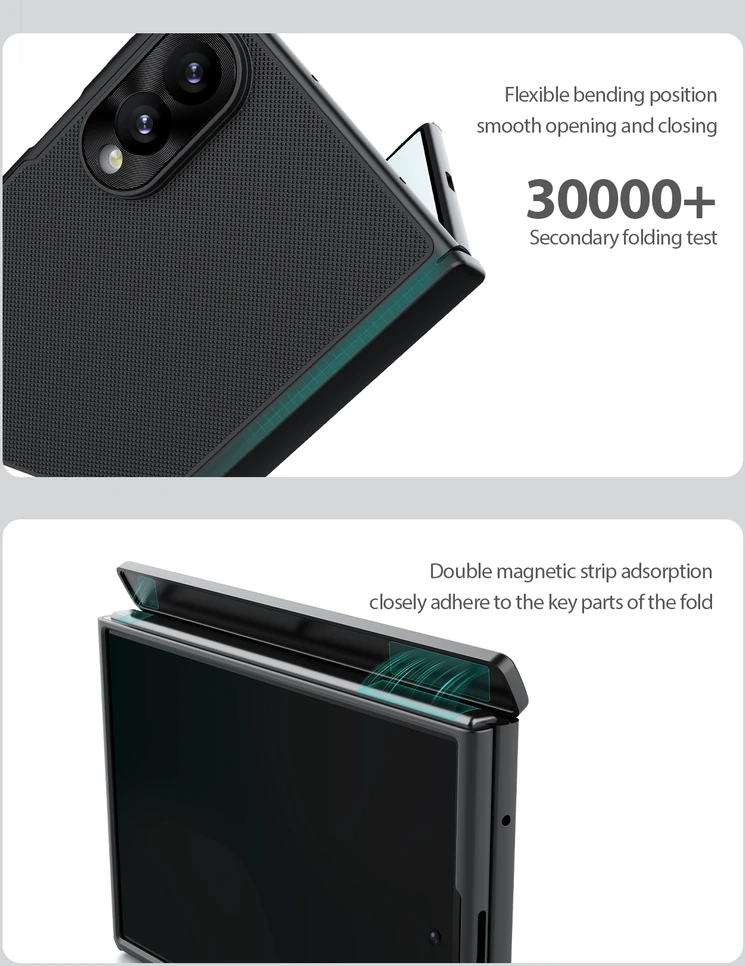 Nillkin Super Frosted FOLD Magnetic Back dėklas skirtas Samsung Galaxy Z Fold 8 skaidrus juodos spalvos