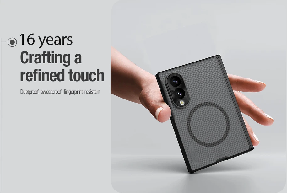 Nillkin Super Frosted FOLD Magnetic Back dėklas skirtas Samsung Galaxy Z Fold 8 skaidrus juodos spalvos