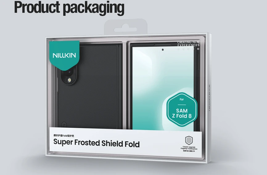 Nillkin Super Frosted FOLD Magnetic Back dėklas skirtas Samsung Galaxy Z Fold 8 skaidrus juodos spalvos