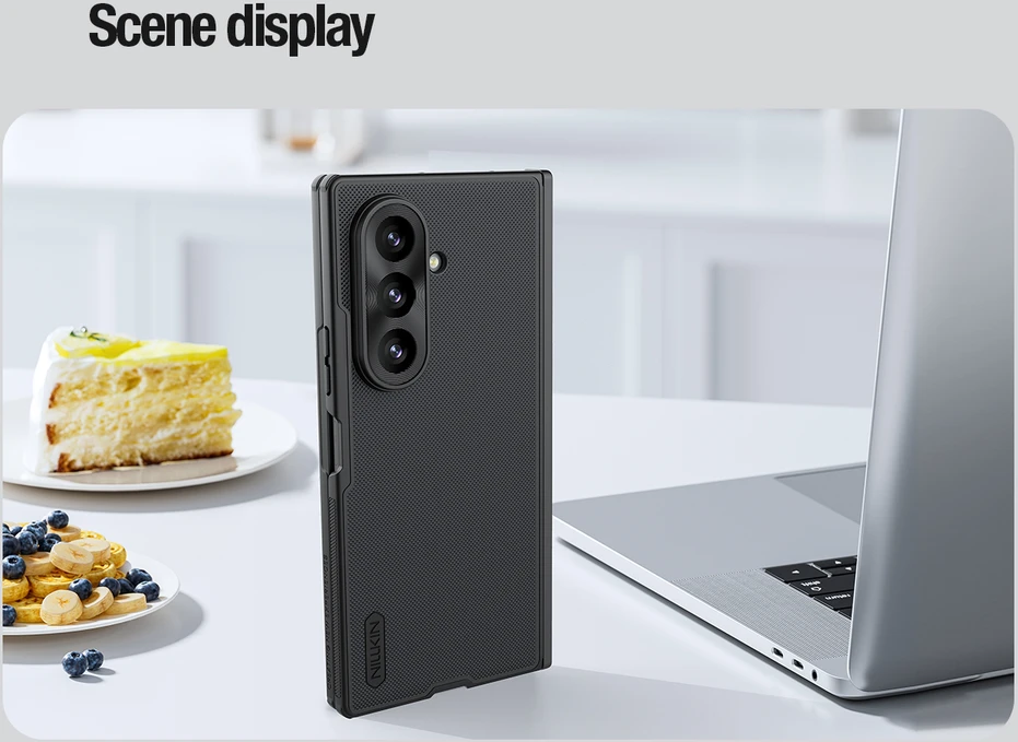 Nillkin Super Frosted FOLD Magnetic Back dėklas skirtas Samsung Galaxy Z Fold 8 Ultra skaidrus juodos spalvos