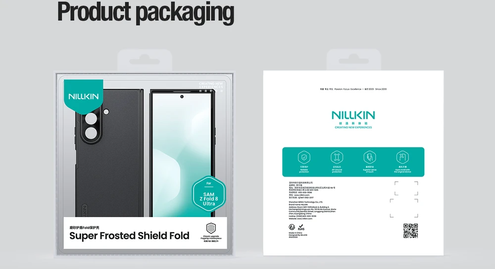 Nillkin Super Frosted FOLD Magnetic Back dėklas skirtas Samsung Galaxy Z Fold 8 Ultra juodos spalvos