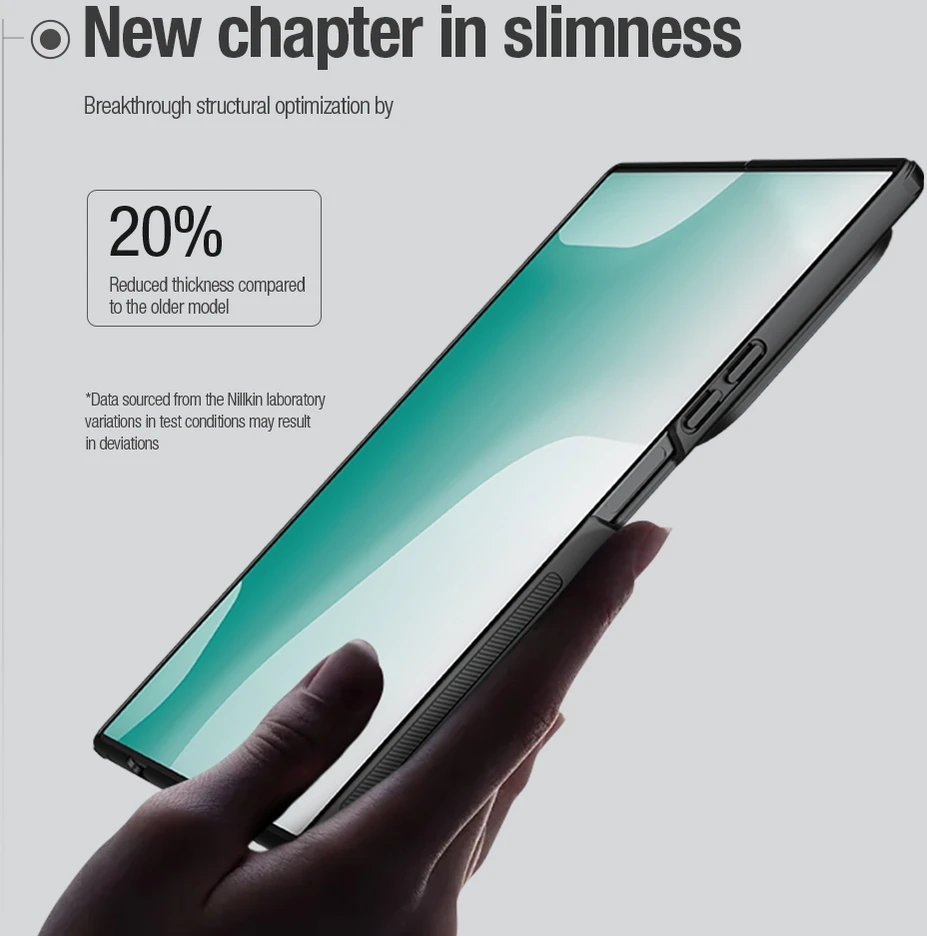 Nillkin Super Frosted FOLD Magnetic Pen Slot Back dėklas skirtas Samsung Galaxy Z Fold 8 Ultra skaidrus juodos spalvos