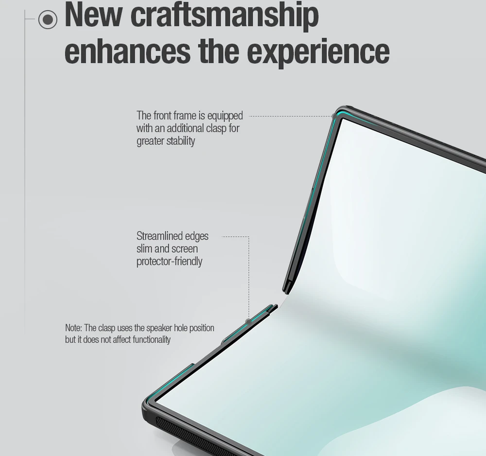 Nillkin Super Frosted FOLD Magnetic Pen Slot Back dėklas skirtas Samsung Galaxy Z Fold 8 Ultra skaidrus juodos spalvos
