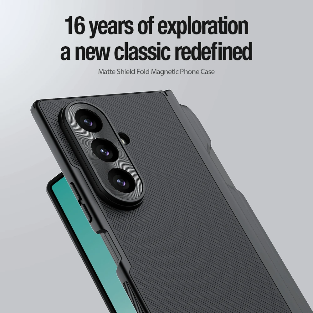 Nillkin Super Frosted FOLD Magnetic Pen Slot Back dėklas skirtas Samsung Galaxy Z Fold 8 Ultra juodos spalvos